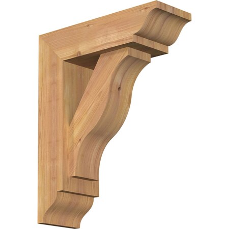 Ekena Millwork Funston Traditional Smooth Bracket w/ Offset Brace, Western Red Cedar, 5 1/2"W x 16"D x 20"H BKT0604X16X20FST01SWR
